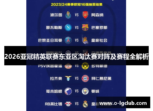 2026亚冠精英联赛东亚区淘汰赛对阵及赛程全解析