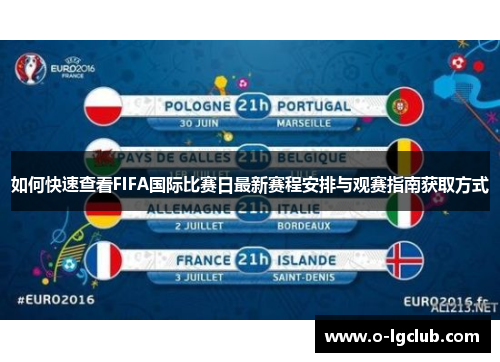 如何快速查看FIFA国际比赛日最新赛程安排与观赛指南获取方式 如何快速查看FIFA国际比赛日最新赛程安排与观赛指南获取方式